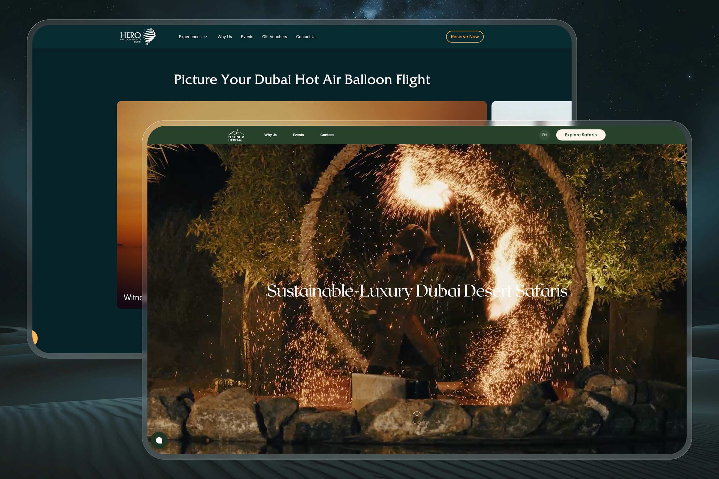 Hero Experience Group design system — unified 5 luxury brands