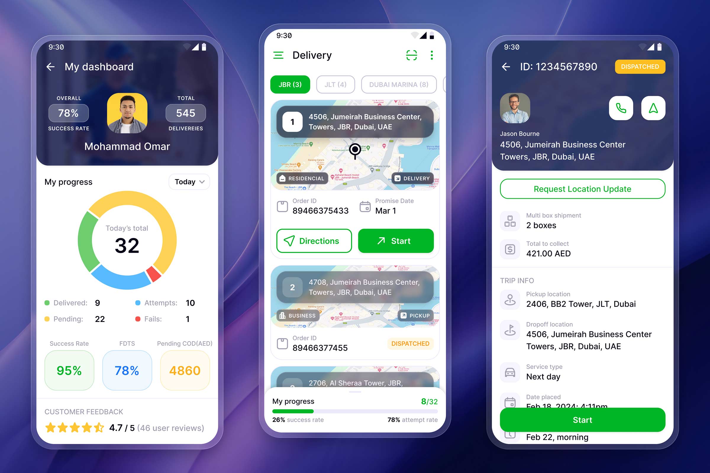 Wing driver app redesign for Amazon company